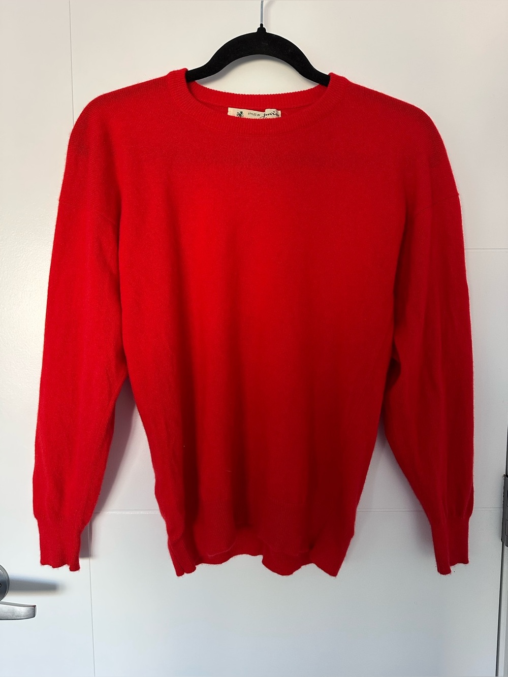 100% Pure Cashmere Hawick of Scotland made for Jenners Red Crewneck Sweater